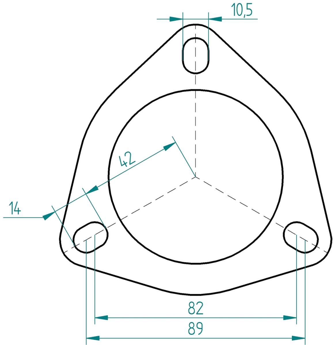 Powersprint Dreiecks Flanschdichtung  für Ø 70 -76 mm
