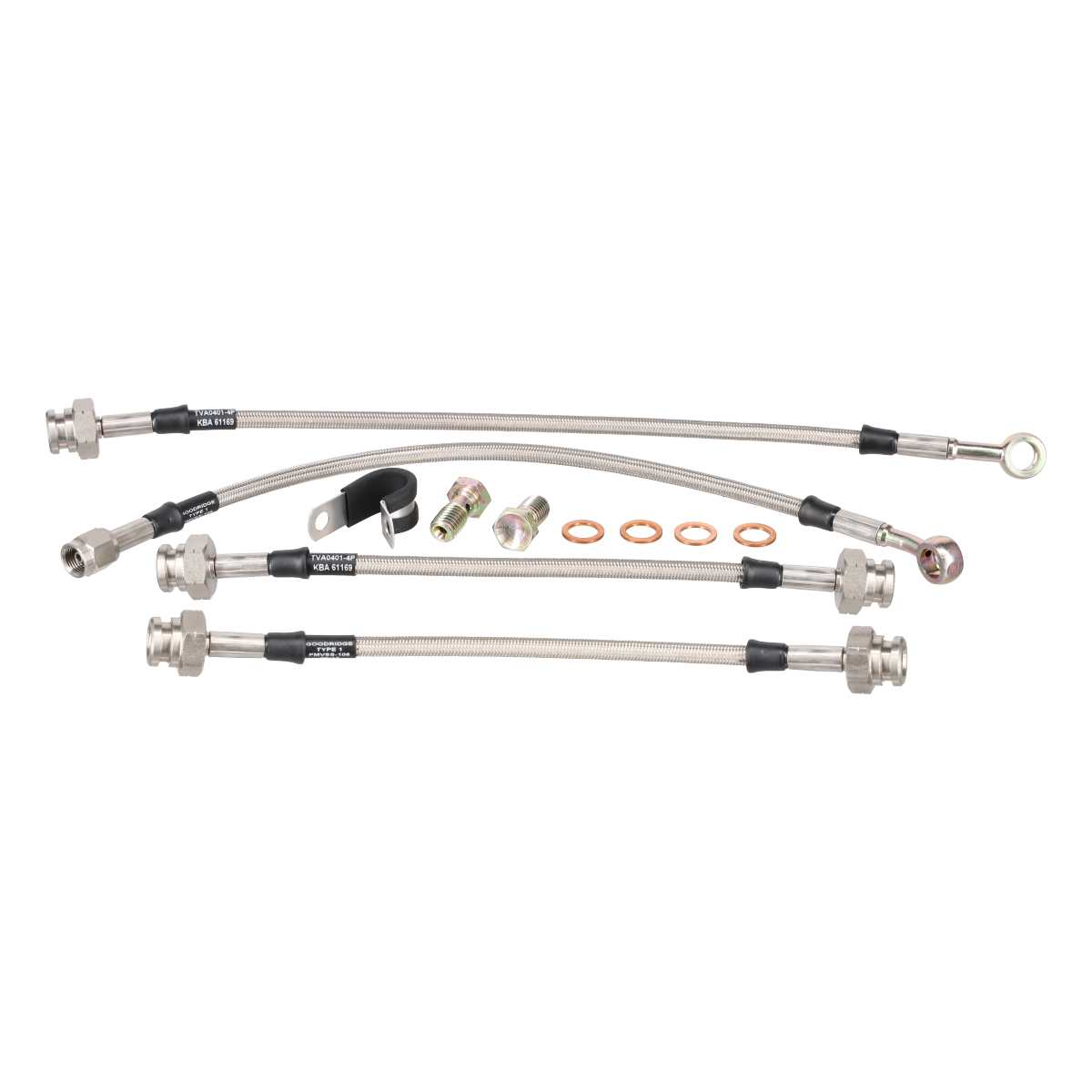 Goodridge Bremsschlauchsatz Opel Kadett E 09/84-12/85 DK.  bis FGN: G2502696 + G5000000 VA ungleich mit ABE