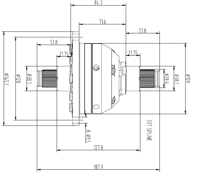 mechanisches Bauteil, Bohrkopf, Bearbeitungszubehör, Knopf, Abmessungen 187,9 mm