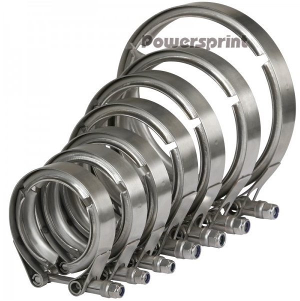 Powersprint Edelstahl Auspuff Schnellverschluss V-Band  T-Bandschelle für 80mm - metrisch