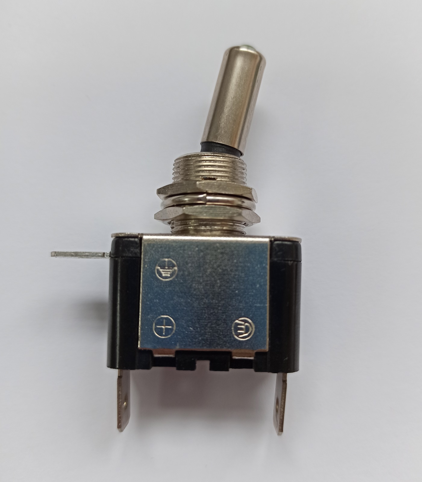 Metal Kippschalter On/Off LED grün  Steckkontakte