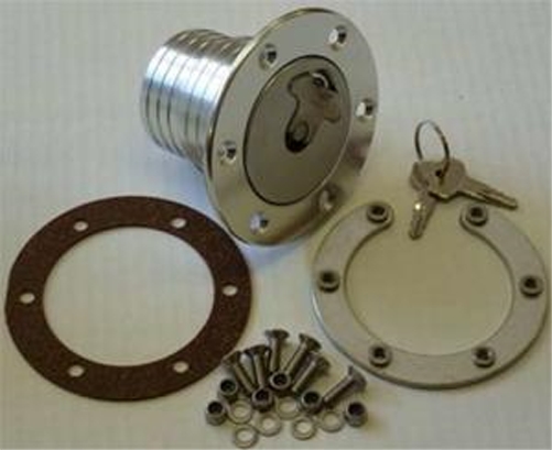 Tankdeckel 3 inch (76mm) mit Schloss mit Anschlussflansch 50/57mm