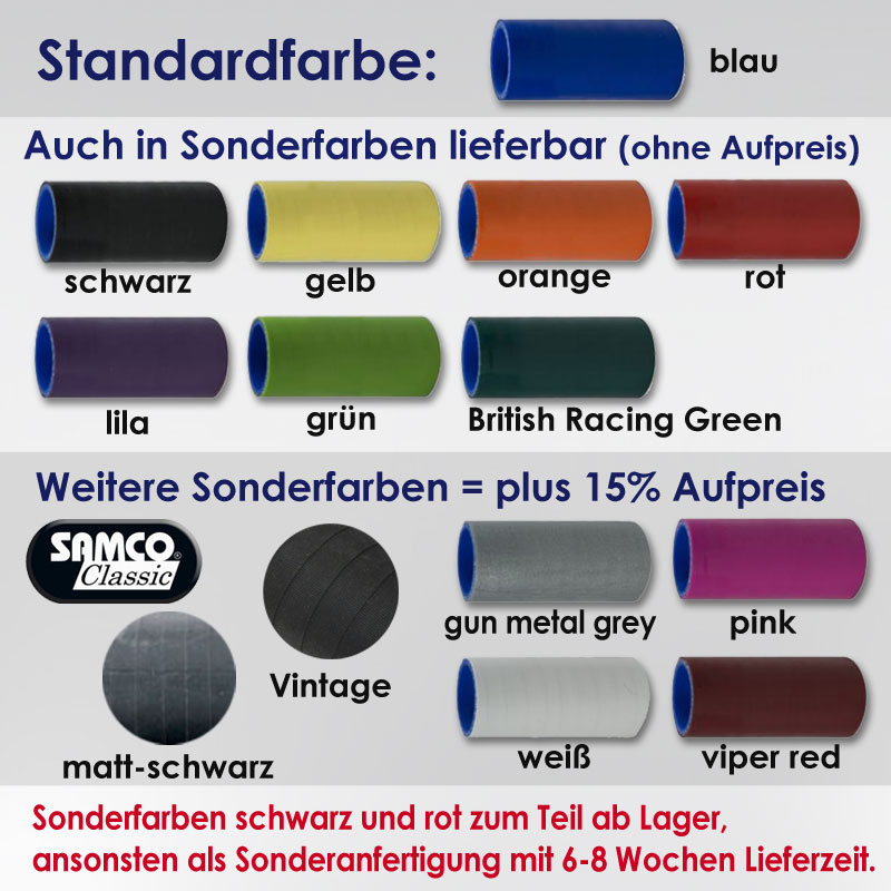 Samco Schlauch 102mm   Meterstück blau