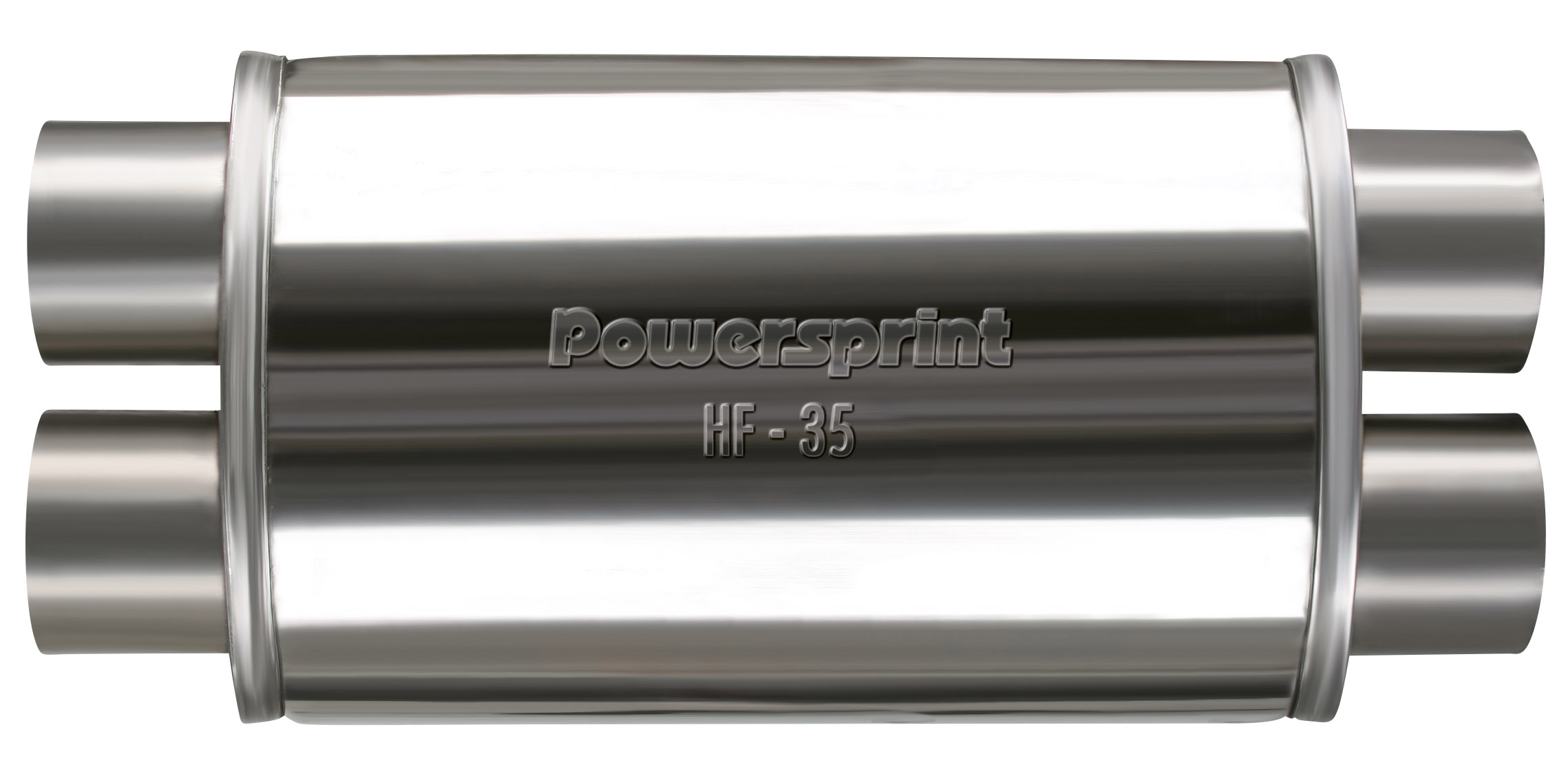 Powersprint Schalldämpfer HF-35 Y- Führung  oval Ø 60mm 520 mm Länge