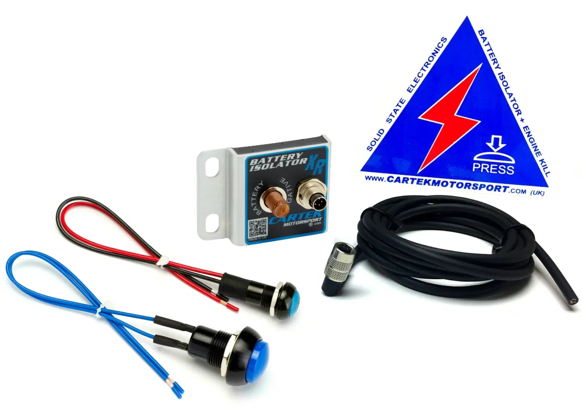 Cartek BATTERY ISOLATOR XR KIT   - elektronischer Batterieschalter mit blauem Knopf