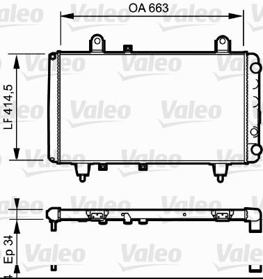 Wasserkühler Fiat Ducato  Netz - 663x415x33mm (Rechts)