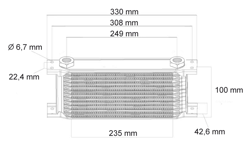 Beltenick Ölkühler M22 x1,5 330mm lang 13 Reihen (99mm)