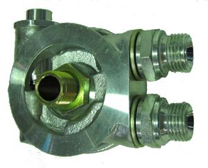 Mocal Ölkühler-Adapterplatte M 20x1,5 mitThermostat - Set mit 1/2 BSP Anschlüssen