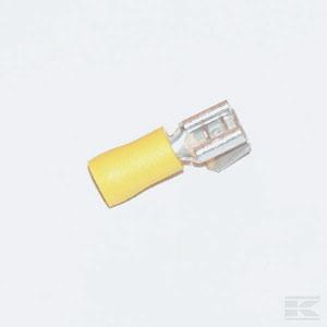 Flachstecker gelb 6.3mm mit Abzweig  4,0-6,0 mm²