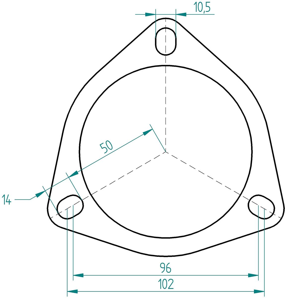 Powersprint Dreiecks Flanschdichtung  für Ø 89mm