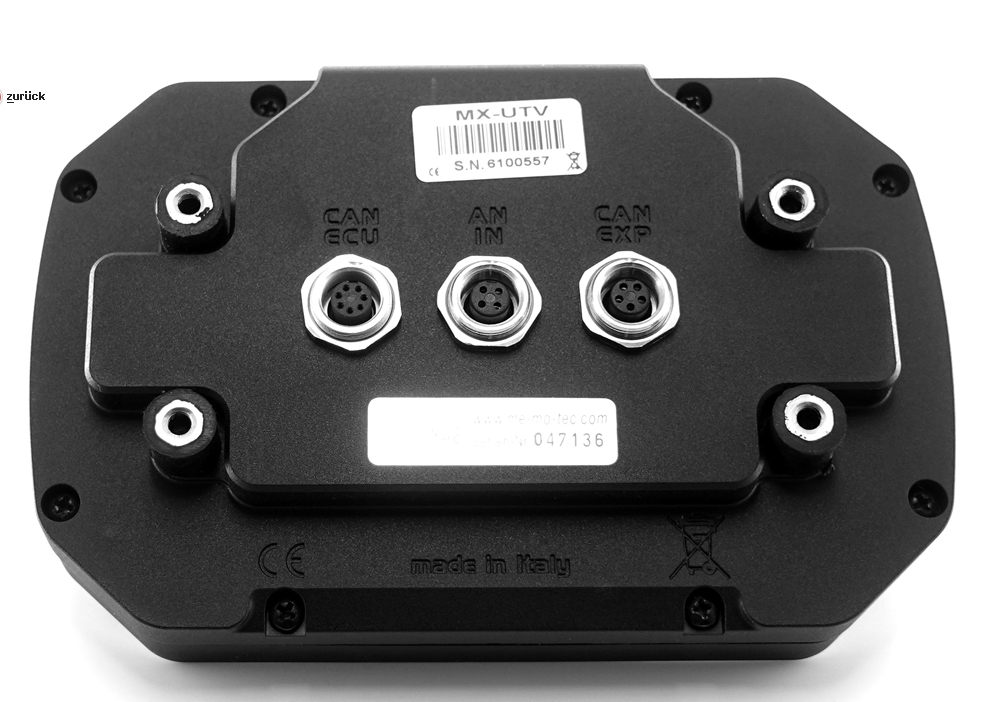 AIM MX UTV Datenlogger mit integriertem   GPS und CAN Anbindung Motorsteuergerät.