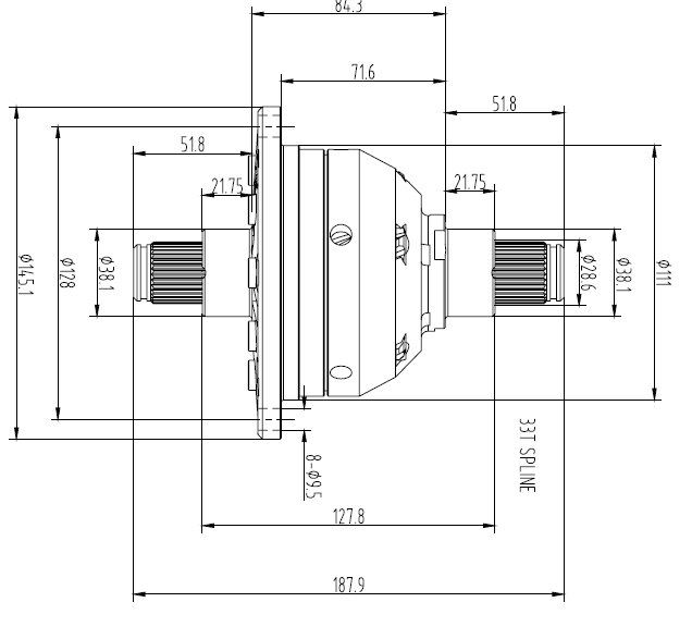 Kamera-Objektiv, Schraub-/Adapter, Durchmesser 50mm, Technisches Diagramm, Klemmring