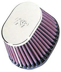 K&N Universalluftfilter, 55mm Flansch  Oval Konisch, 102x76 76x51 70lg