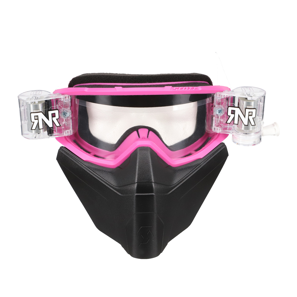 Crossbrille Scott Primal Vollcross pink Brille incl. RNR Roll Off und Vollmaske