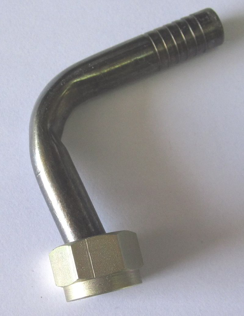 Rohrkrümmer 90°  mit Mutter  1/2inch BSP lang