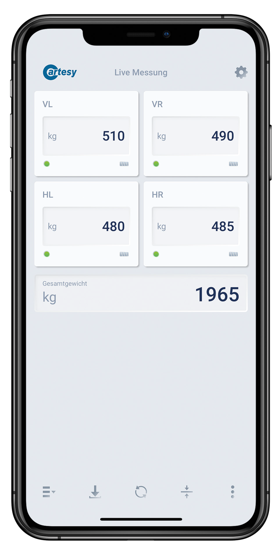 Inno!weight Radlastwaage wirelss  3200 kg - App Steuerung