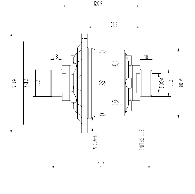 mechanismus, zeichnung, abmessungen, passteil, nuten