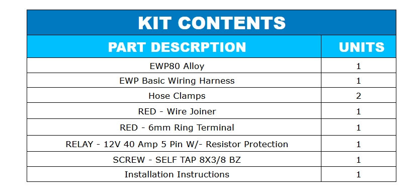 Elektrische Wasserpumpe EWP 90 12V Aluminium  Davies Craig