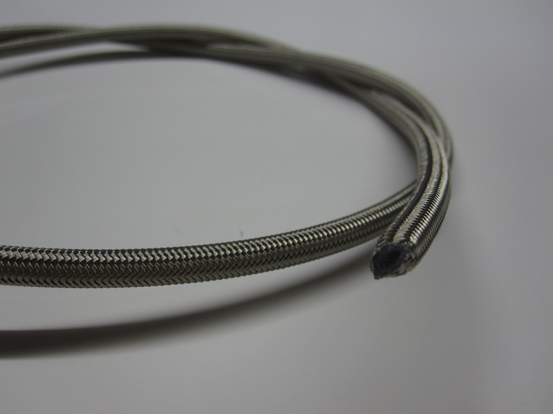 PTFE Schlauch Edelstahlummantelt  Dash 03 kunststoffummantelt klar