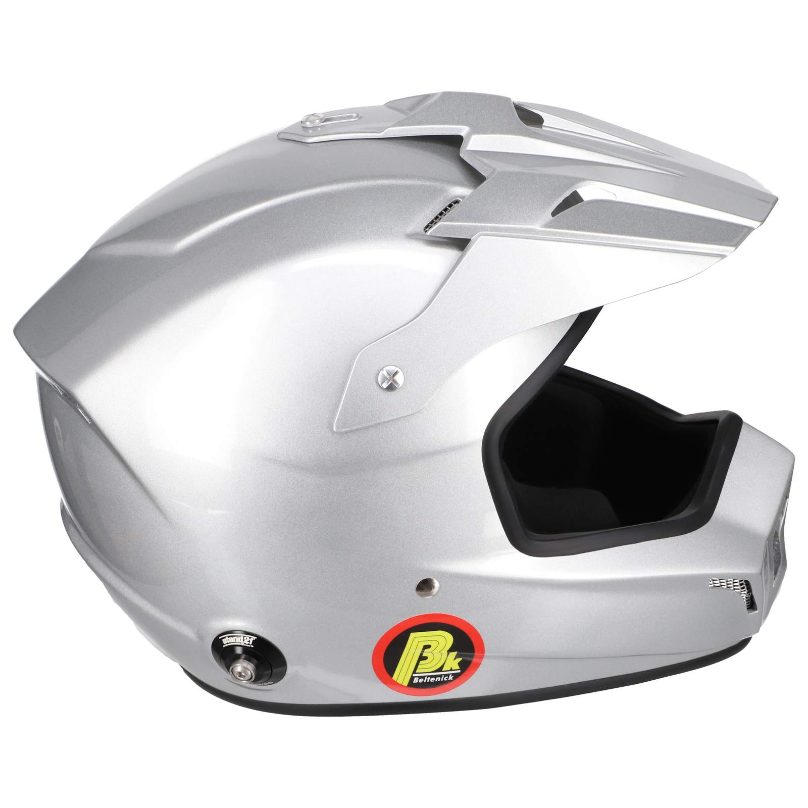 Beltenick FIA Cross Helm silber mit Hans Clips FIA 8859-2015 / FIA 8859-2024