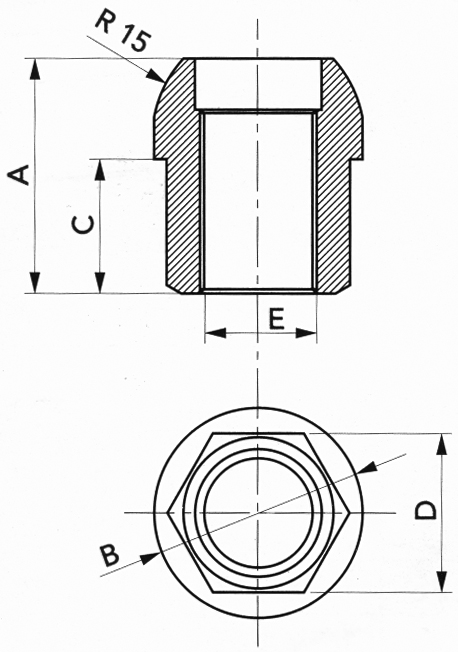Spezial Radmuttern M12x1,25  kugelbund, offen verkupfert