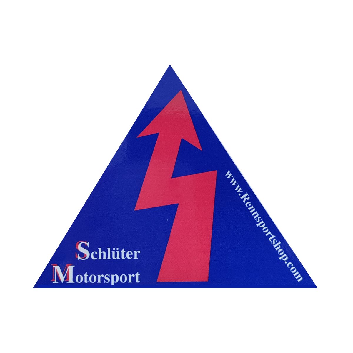 Dreieck, Blau, roter Pfeil, Logo, Schlüter Motorsport