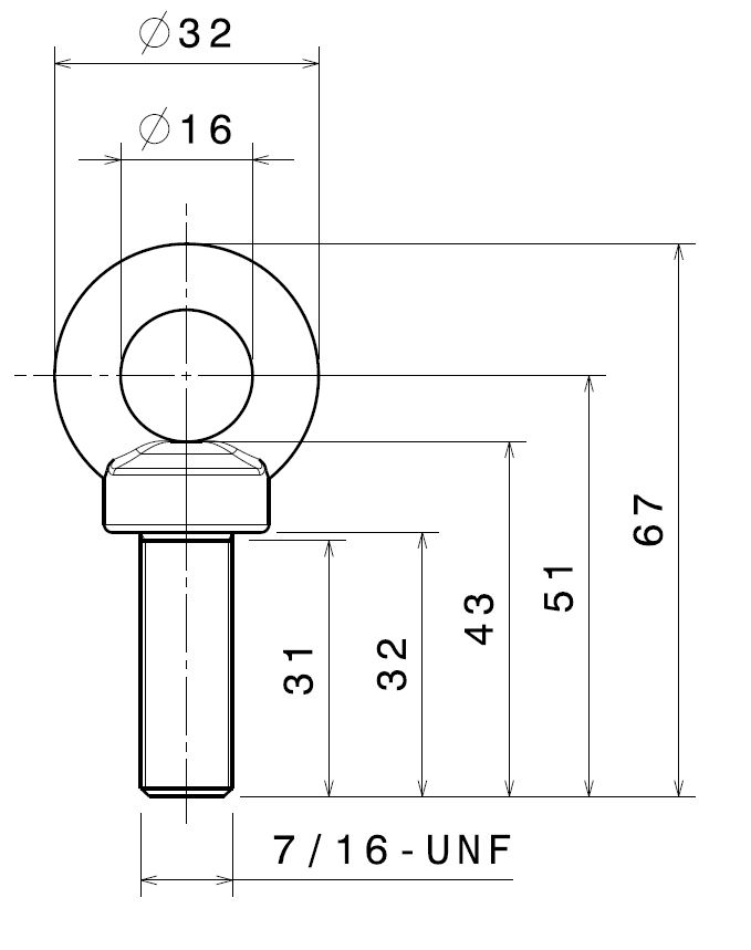 Ringschraube 32mm  zur Befestigung von Gurten