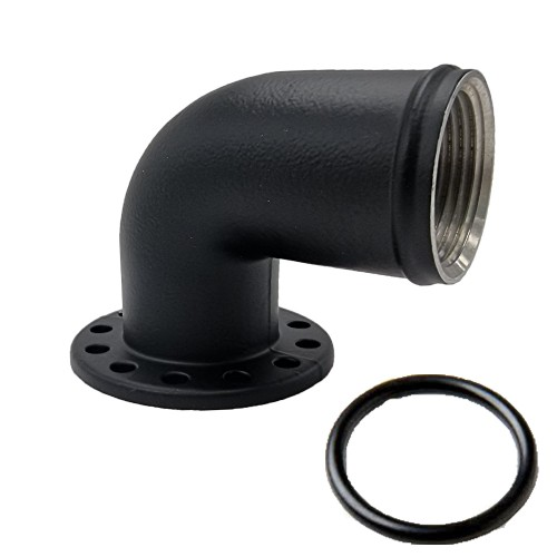 Anschluss 90° für Elektrische WP Aluminium 38mm  für EWP 80 / 90 + 130 Davies Craig