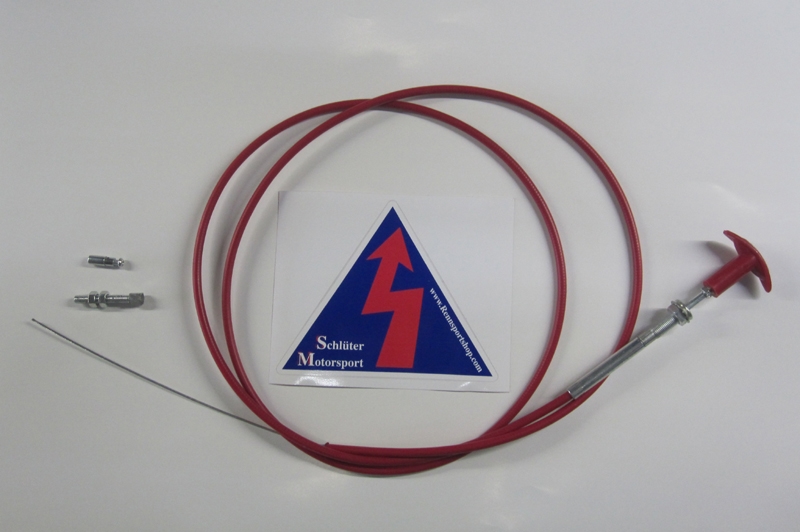 Bowdenzug für Trennschalter 3,0m kunststoffummantelt incl. Blitzaufkleber
