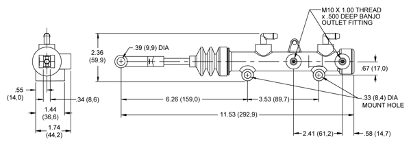 Hauptbremszylinder Wilwood 15,8mm  Tandemzylinder