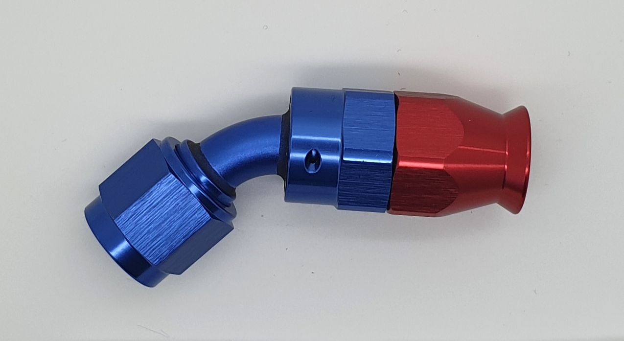 JIC Anschluss 45° Dash 06 JIC  9/16-18   für PTFE Schlauch Serie 600
