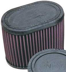 K&N Universalluftfilter, 70mm Flansch  Oval Gerade, 159x102 127lg