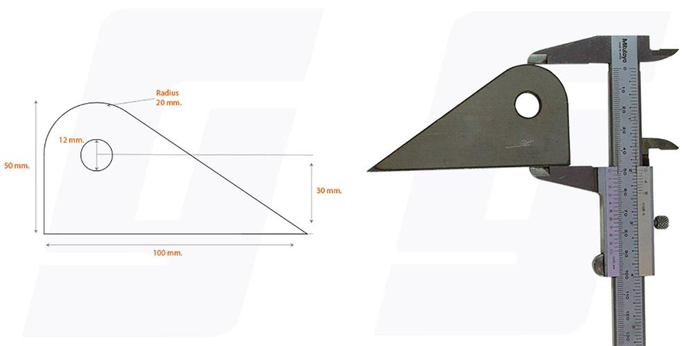 Schweisslasche Nr.12 100x50x4 (12mm Loch)  - Domex700