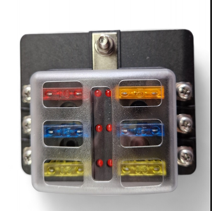 Sicherungskasten 6-fach  100A für KFZ Flachstecksicherungen (FKS)