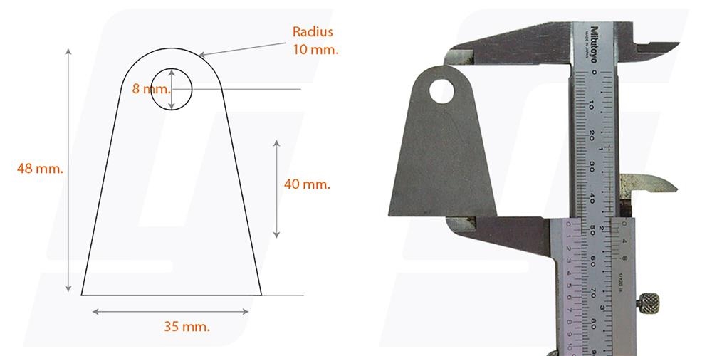 Schweisslasche Nr.11 35x48x3 (8mm Loch)  - Domex700