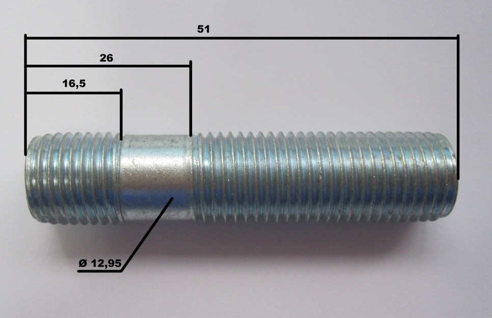 Spezial Radbolzen M14x1,5 50 lang