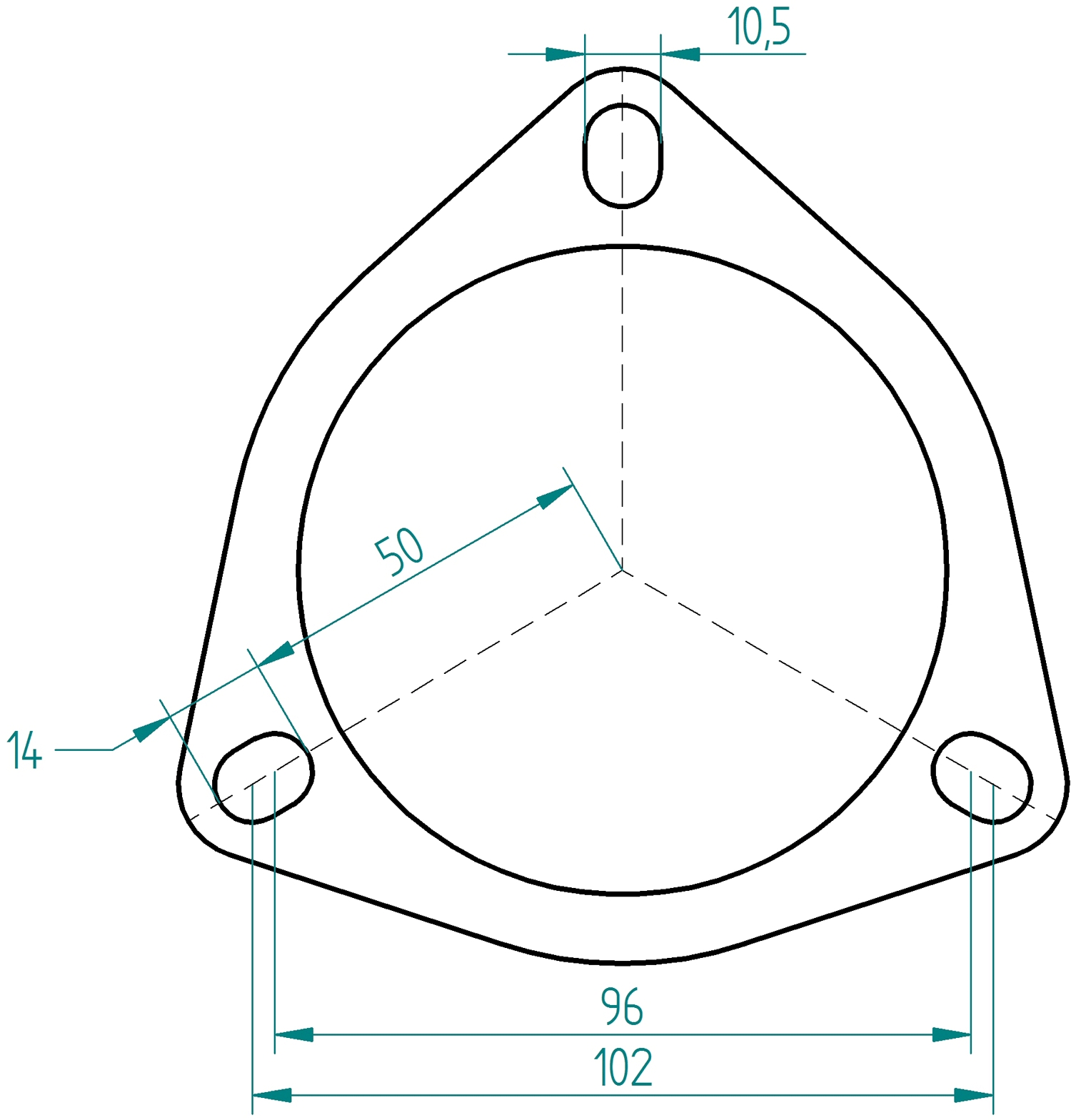 Powersprint Dreiecks Flanschdichtung  für Ø 89mm
