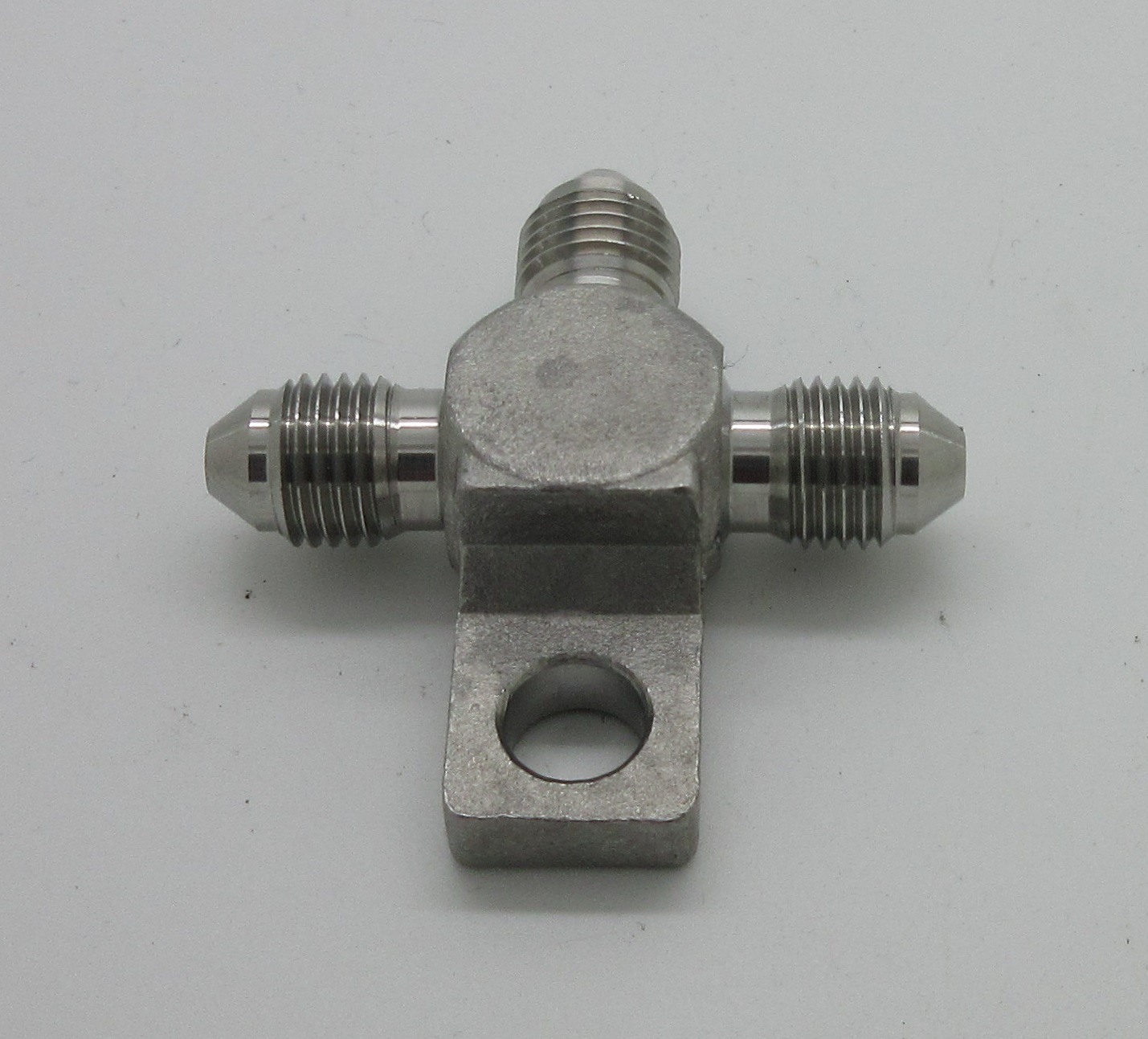 Dreifachverteiler 3x- 03 JIC Aussengewinde  Edelstahl mit Befestigungsloch