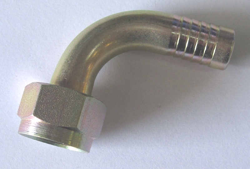 Rohrkrümmer 90°  mit Mutter  1/2inch BSP
