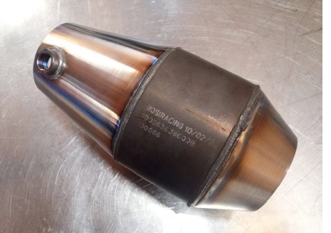 Rennsport Katalysator 100CPSI Metallträger 143mm OD  FIA zugelassen 90mm Anschluss