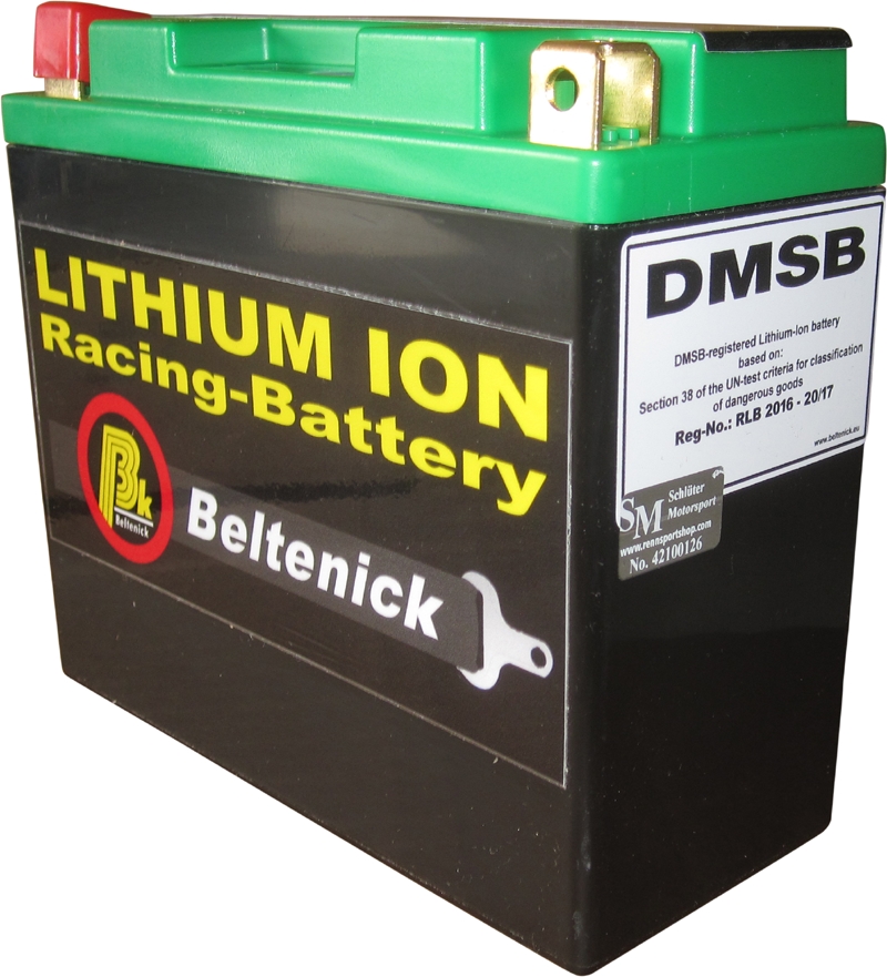 Beltenick Rennbatterie 12V 3,8AH - 220CCA LiFePo4 Lithium Ionen 1,1 kg   DMSB zertifiziert