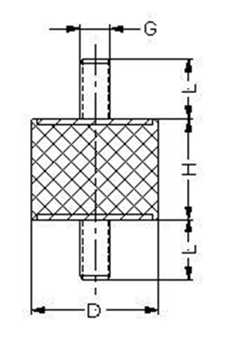 Schwingmetallpuffer  20x10mm M6
