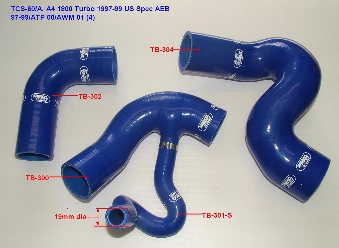 Samco Schlauchkit Audi A4 1800 Turbo US AEB   4-teiliges Ladeluftsystem schwarz
