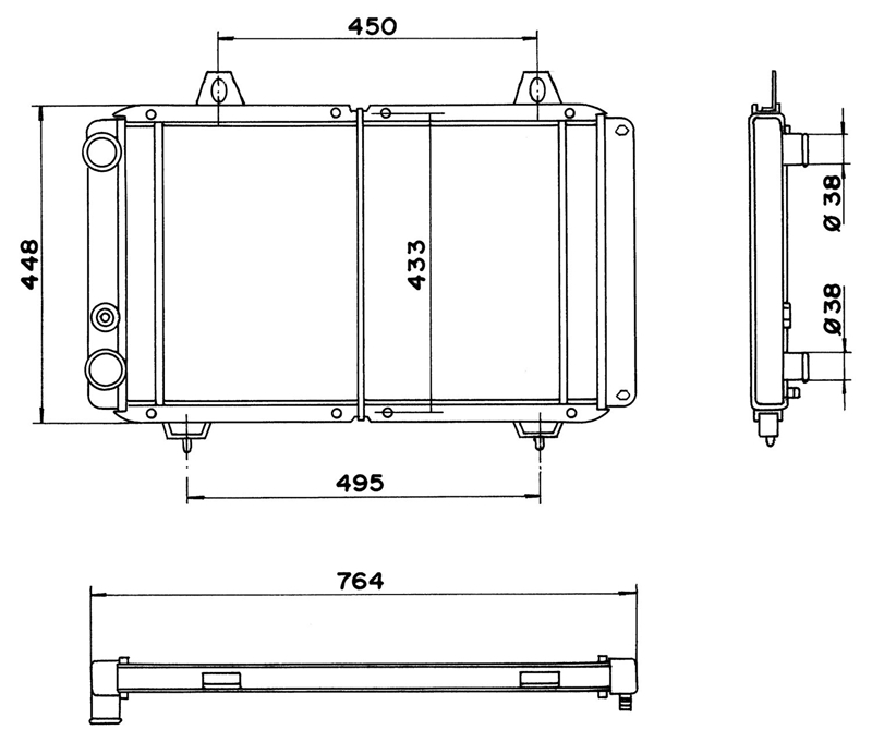 Wasserkühler Fiat Ducato  Netz - 663x415x33mm (Li)