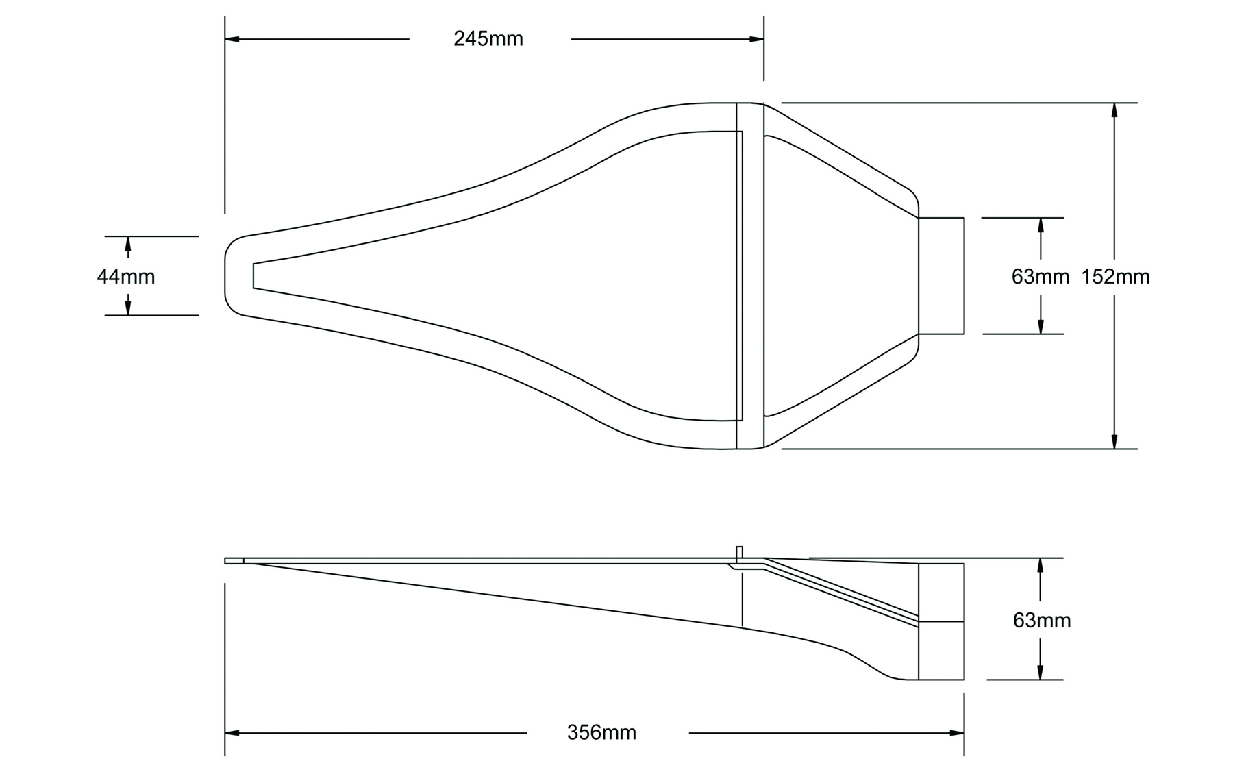 NACA Air Duct Lufteinlass  Kunststoff schwarz 63mm