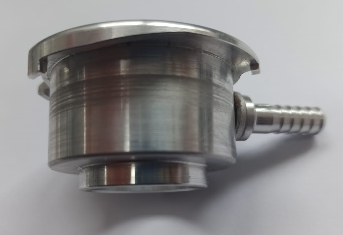 OBP Kühlerdeckelflansch 41mm  Überlaufrohr 8,00mm CNC gefräst (billet aluminium)