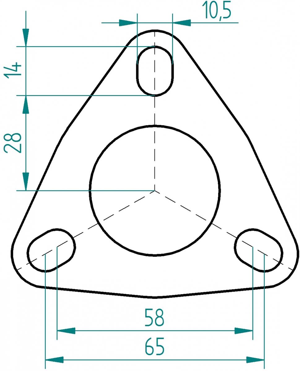 Powersprint Dreiecks Flanschdichtung  für Ø 32-40 mm
