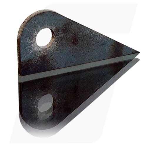Metallwinkel, Winkel aus Metall, schwarze Metallkonstruktion, Montagebohrung, Eckenträger
