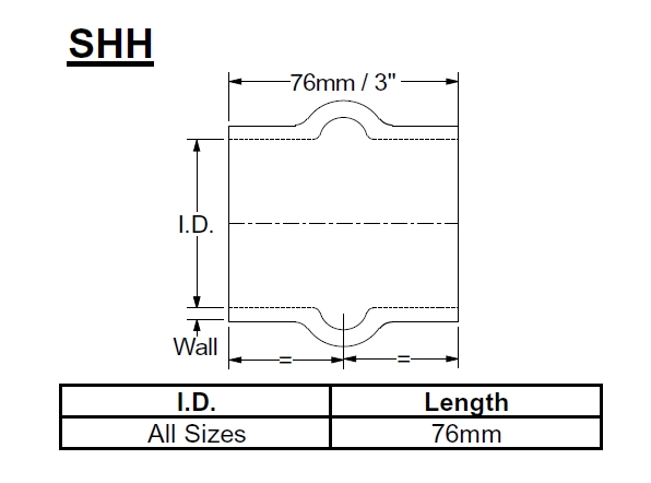Samco Schlauch 60mm   mit Ausgleichswulst schwarz