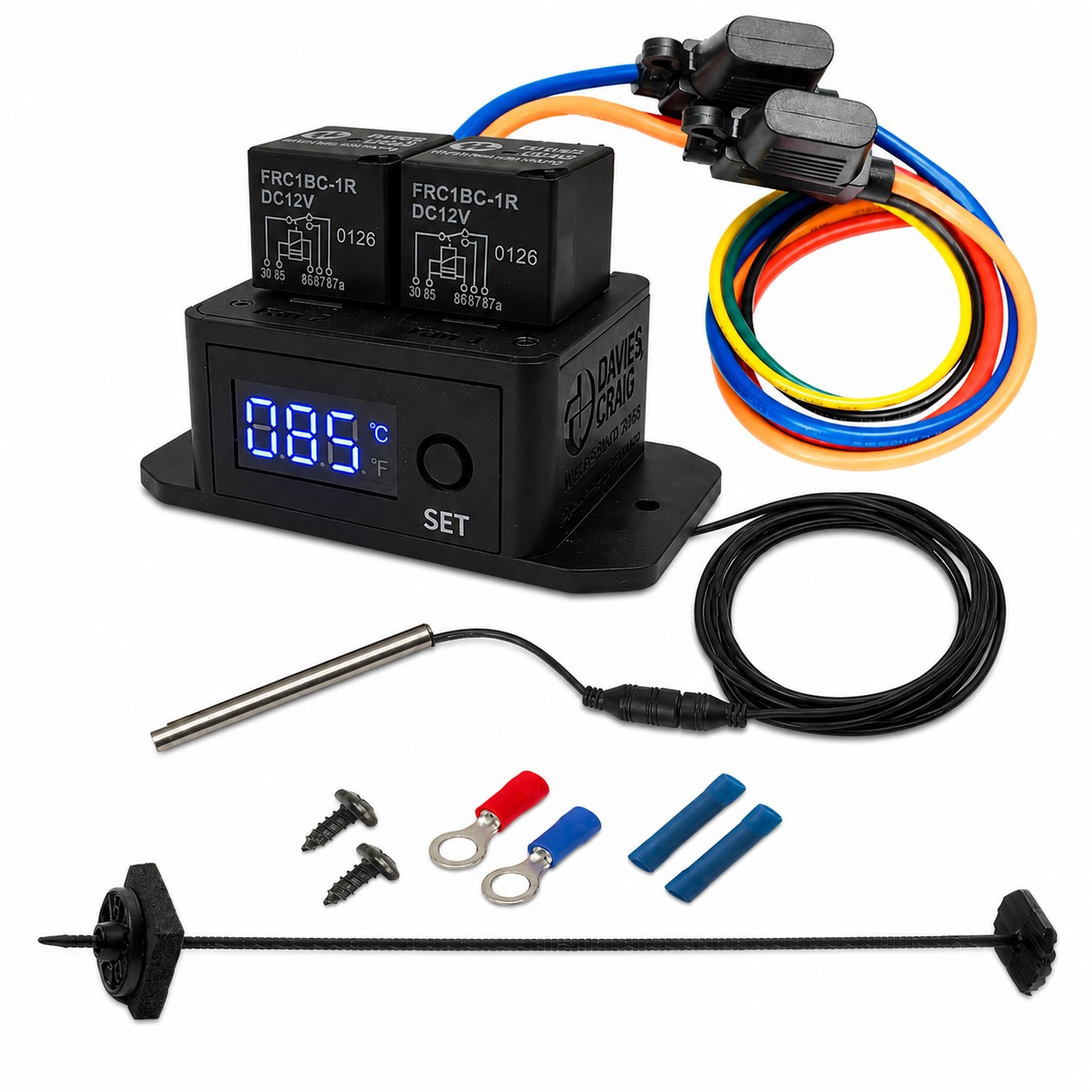 Davies Craig Digital Thermatic Fan Switch GEN II universell ohne Gewindesensor, mit Temperaturfühler